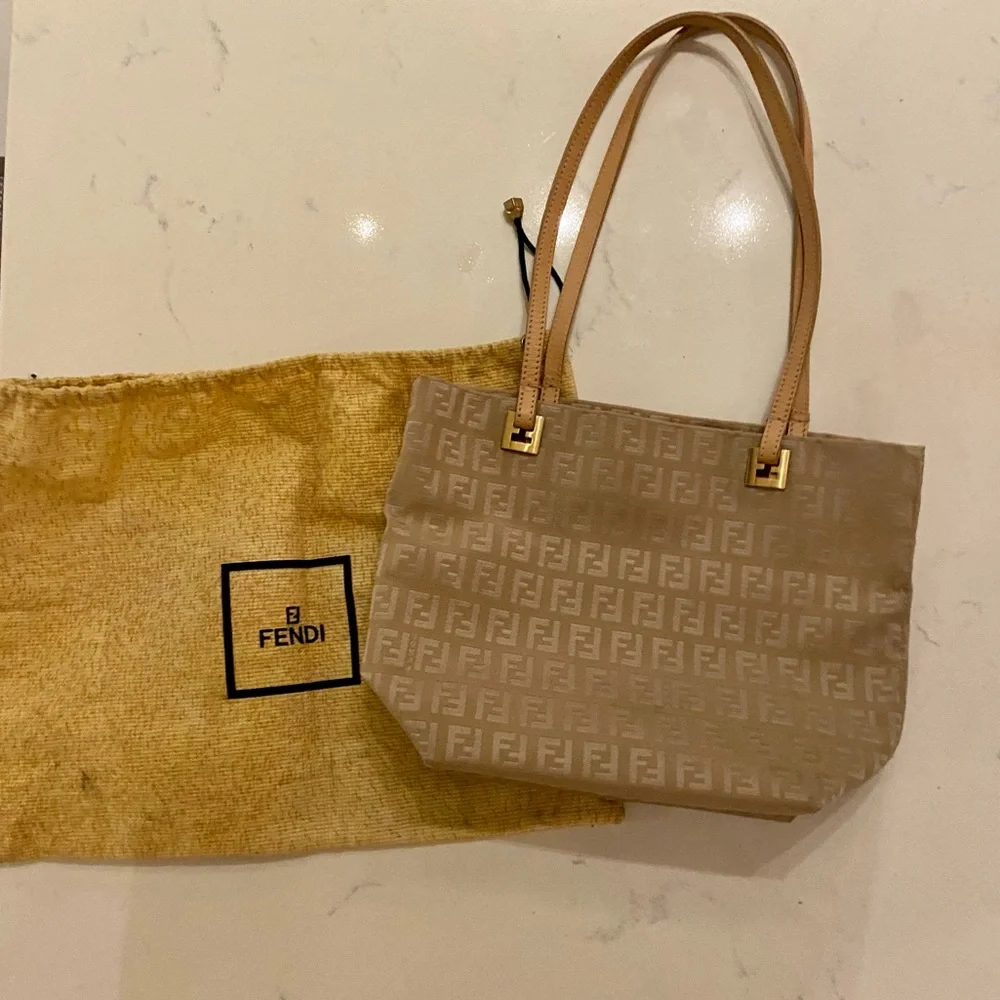Vintage Fendi Gold Zucchino Mini Tote Shoulder Bag - Picture 2 of 12